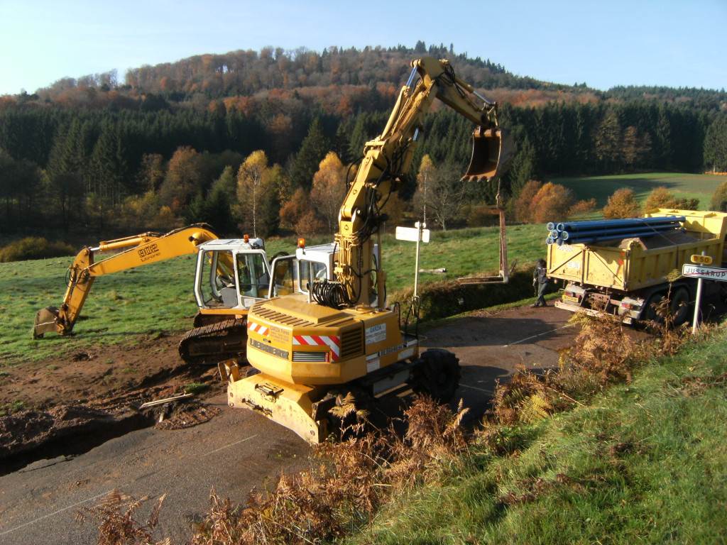 pelleteuse en chantier